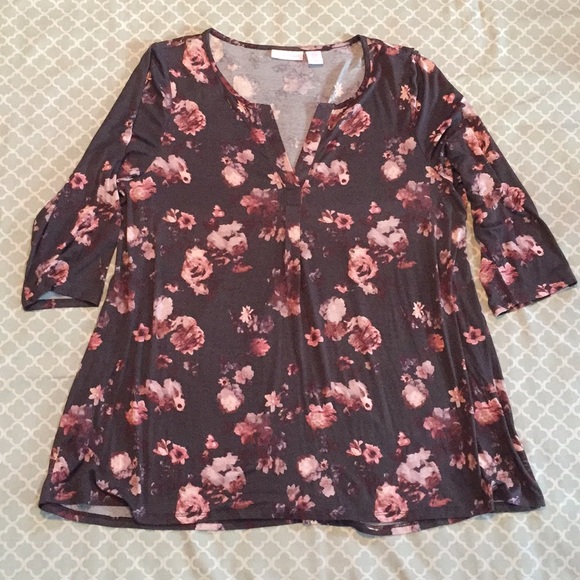 Rachel Ashwell Floral Blouse 1X - Picture 1 of 8